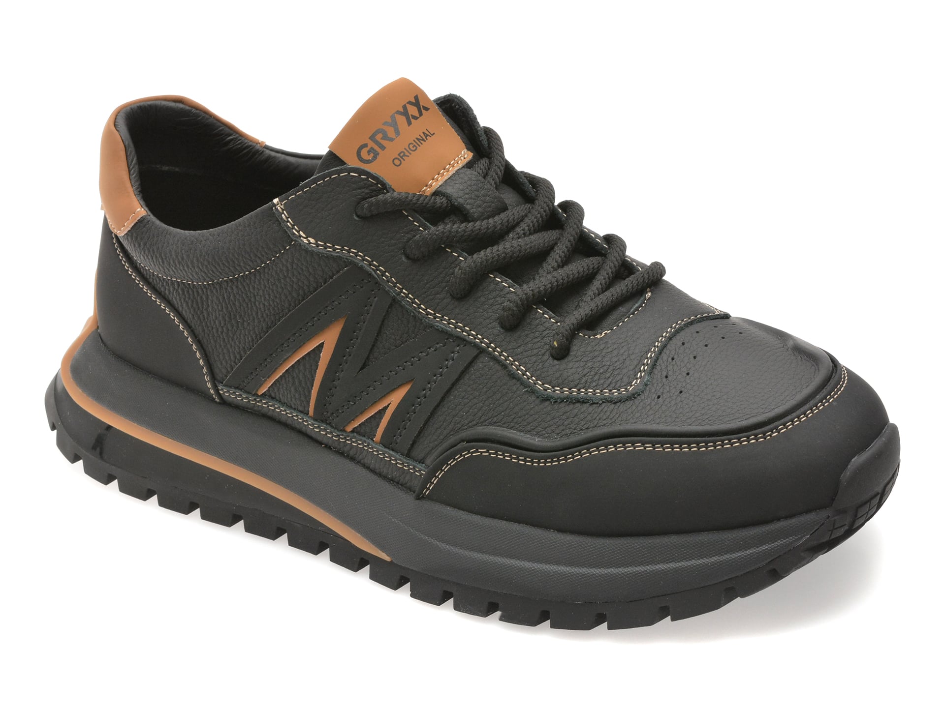Pantofi sport GRYXX negri, 80029, din piele naturala