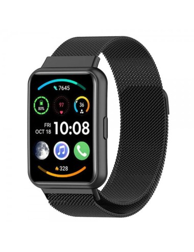 Curea metalica pentru Huawei Watch Fit 2 Active, bratara smartwatch din otel inoxidabil, negru