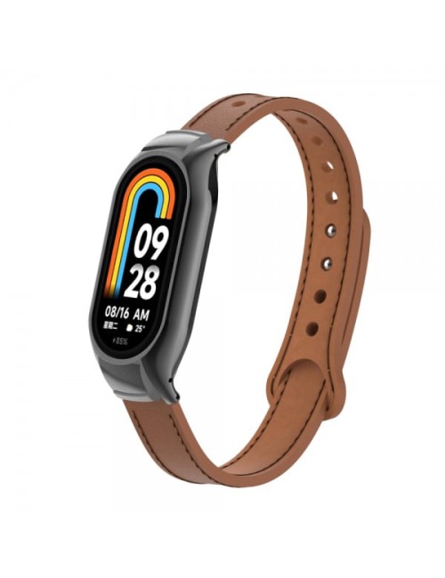 Curea din piele pentru bratara smartwatch Xiaomi Mi Band 7, maro