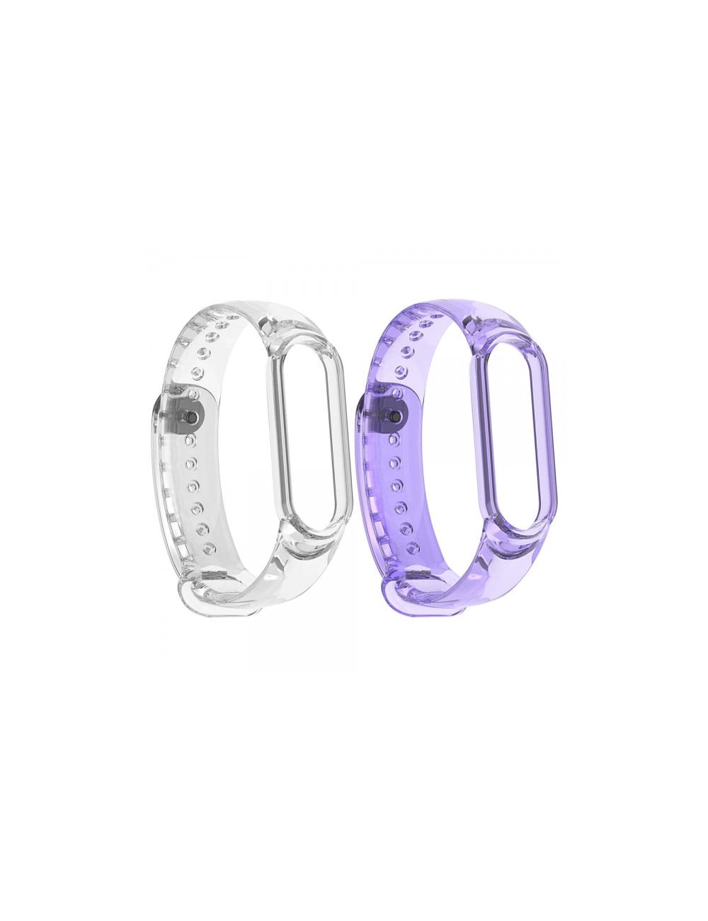 Set 2 curele pentru bratara smartwatch Xiaomi Mi Band 5 / Mi Band 6, silicon, culoare foto-sensibila, transparent, transparent -