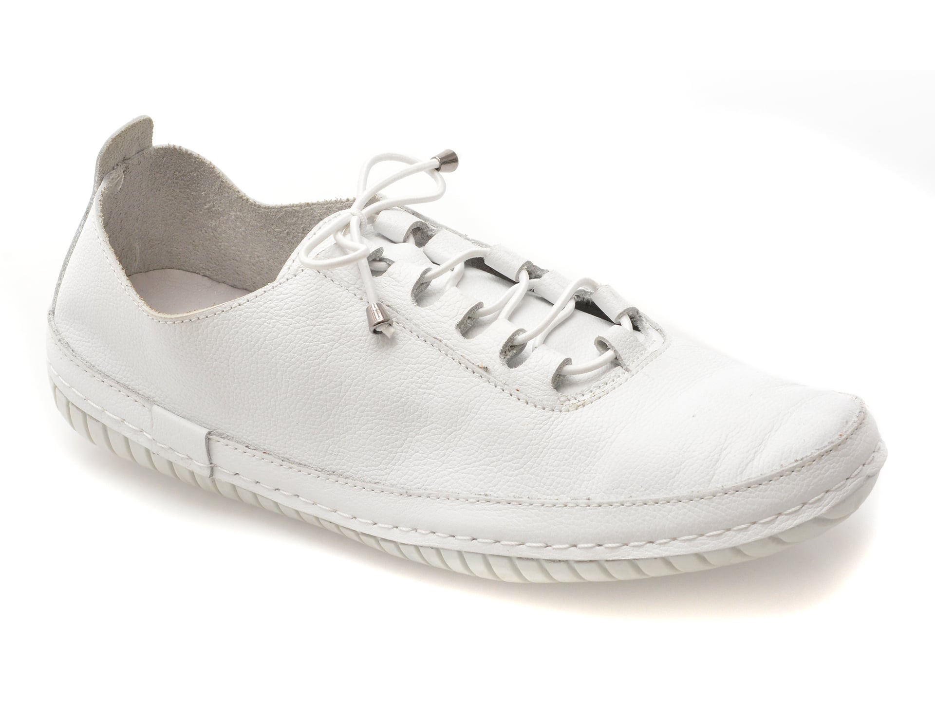 Pantofi EVIDA albi, EV2913, din piele naturala