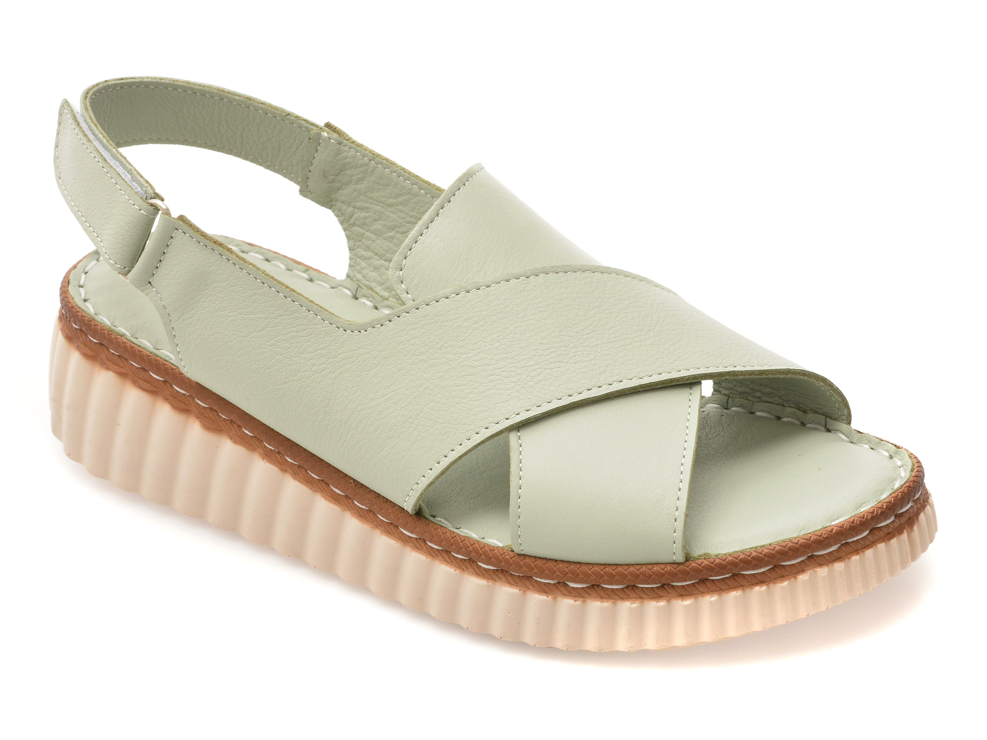 Sandale GRYXX verzi, CS3205, din piele naturala