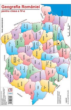 Harta geografia Romaniei - Clasa 4 - Cristina Moldovan
