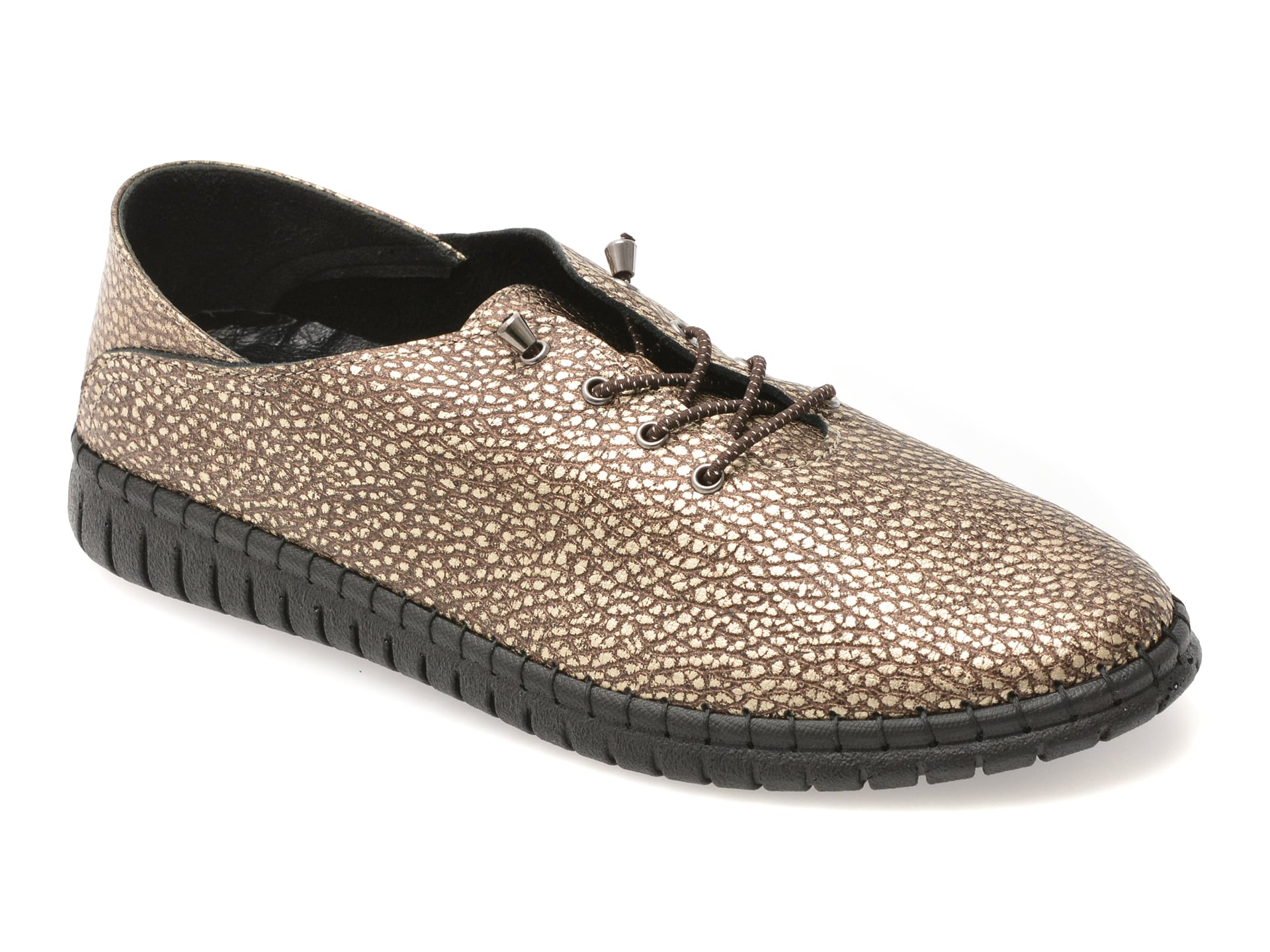Pantofi EVIDA aurii, EV2902B, din piele naturala