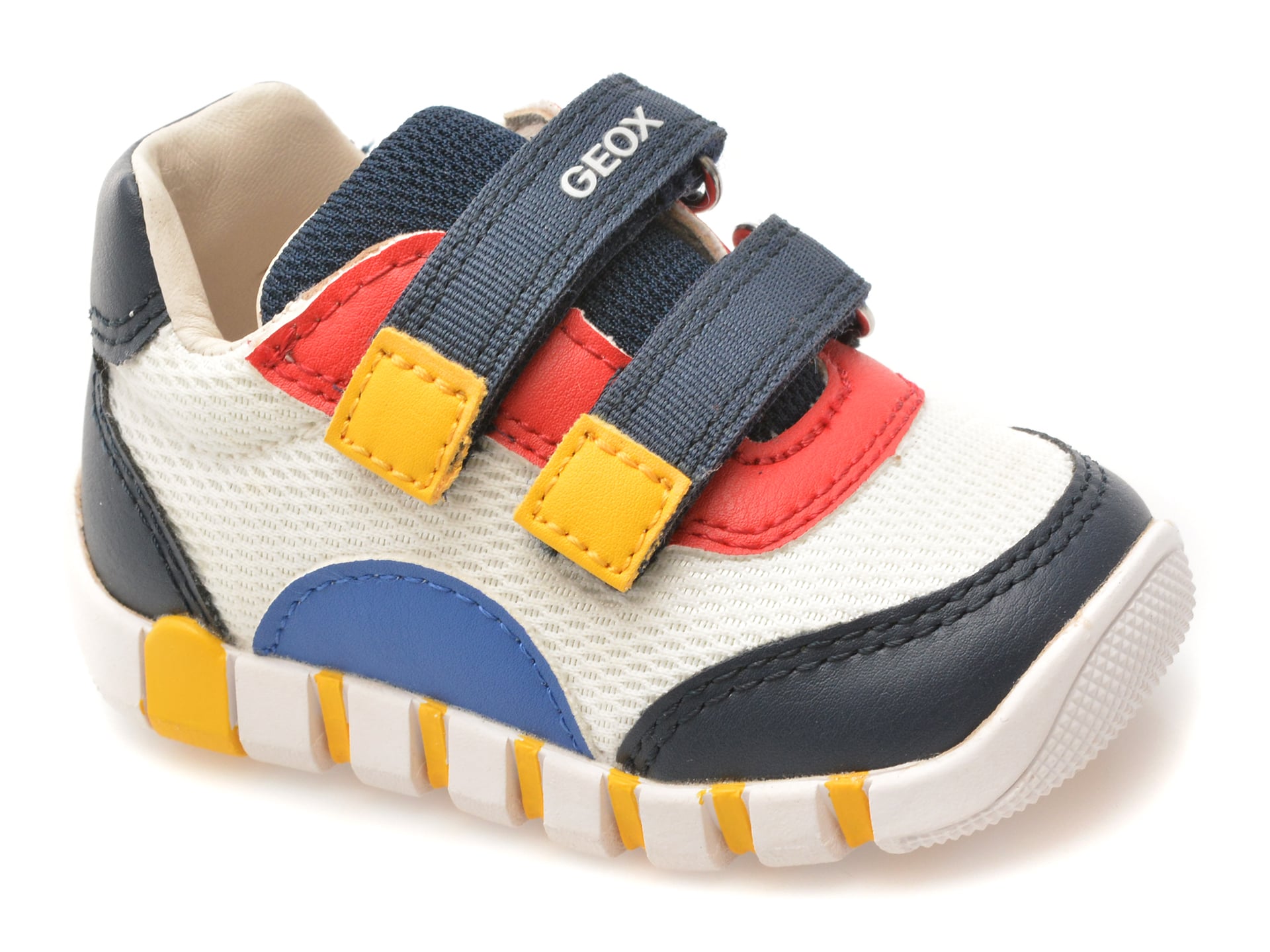 Pantofi sport GEOX albi, B3555C, din material textil