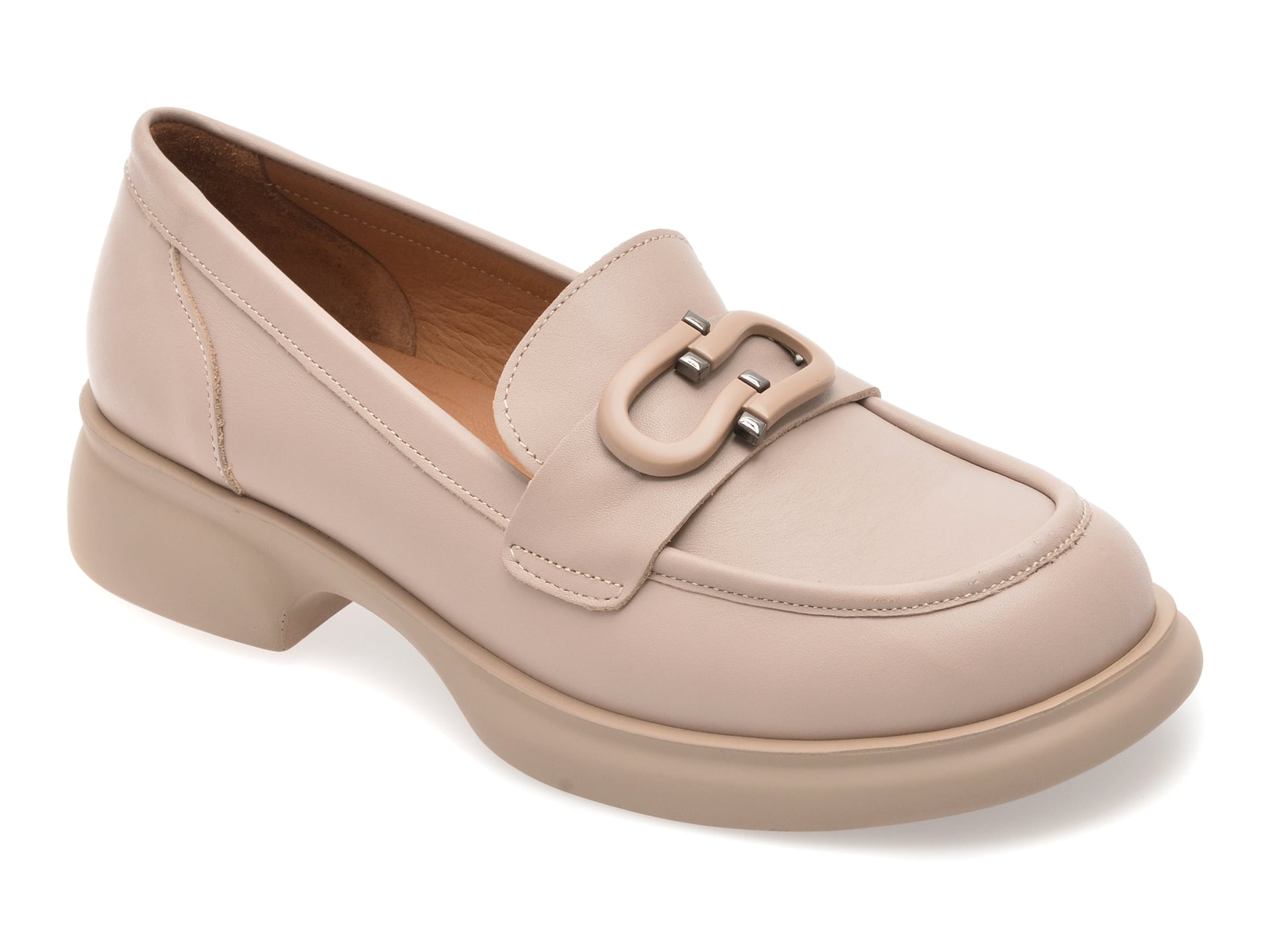 Mocasini GOLD DEER gri, 12142, din piele naturala