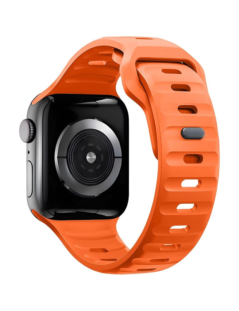 Bermek Curea Apple Watch Ultra, SE, Seriile 3, 4, 5, 6, 7, 8, 9, marimi 42mm/ 44mm/ 45mm/ 49mm, silicon, portocaliu