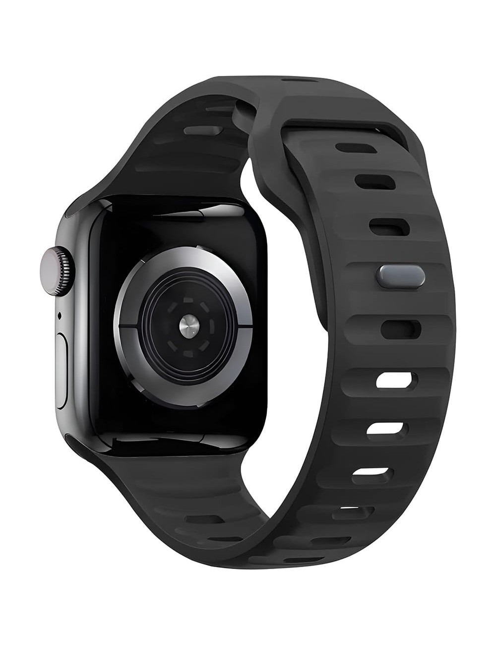 Bermek Curea Apple Watch Ultra, SE, Seriile 3, 4, 5, 6, 7, 8, 9, marimi 42mm/ 44mm/ 45mm/ 49mm, silicon, negru