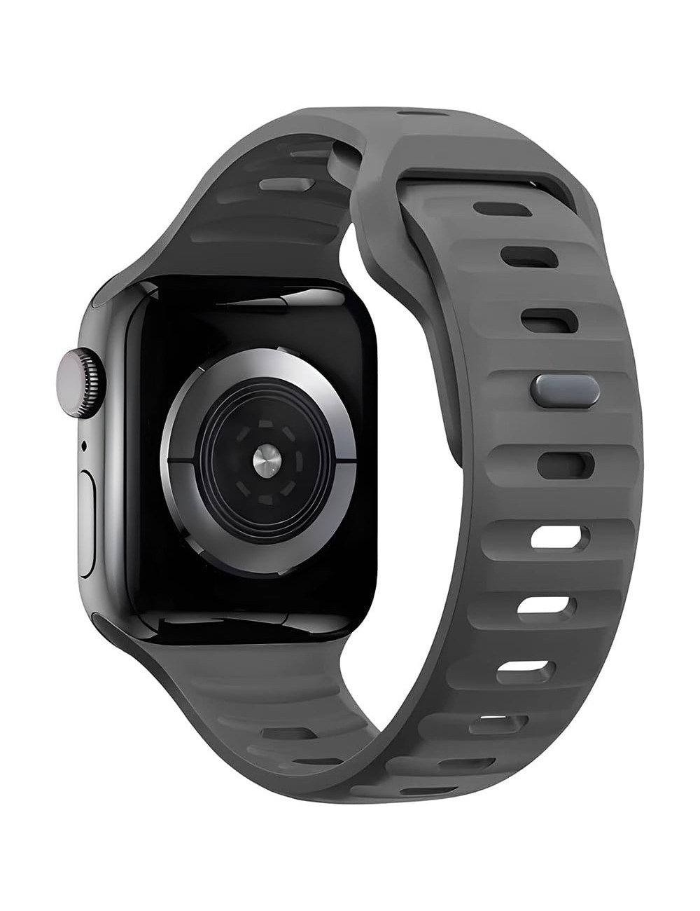 Bermek Curea Apple Watch Ultra, SE, Seriile 3, 4, 5, 6, 7, 8, 9, marimi 42mm/ 44mm/ 45mm/ 49mm, silicon, gri inchis