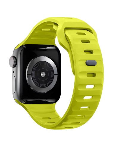 Bermek Curea Apple Watch Ultra, SE, Seriile 3, 4, 5, 6, 7, 8, 9, marimi 38mm/ 40mm/ 41mm, silicon, verde lime