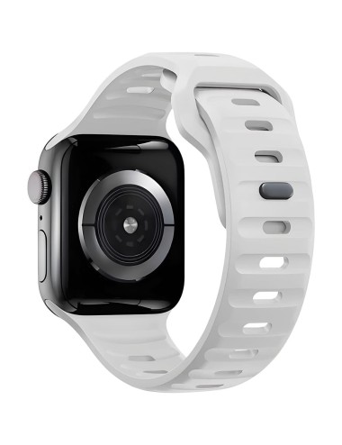 Bermek Curea Apple Watch Ultra, SE, Seriile 3, 4, 5, 6, 7, 8, 9, marimi 38mm/ 40mm/ 41mm, silicon, alb