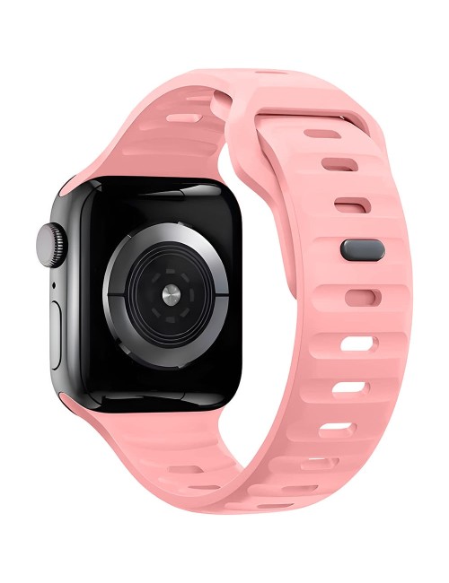 Bermek Curea Apple Watch Ultra, SE, Seriile 3, 4, 5, 6, 7, 8, 9, marimi 38mm/ 40mm/ 41mm, silicon, roz