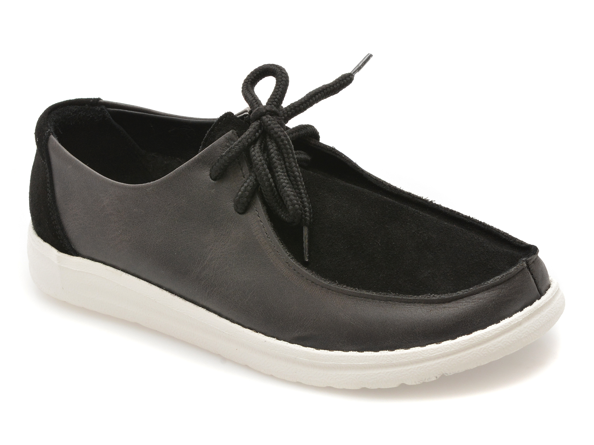 Mocasini GOLD DEER negri, 4534321, din piele intoarsa