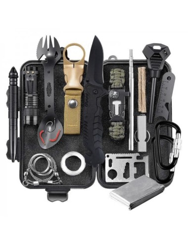 Trusa supravietuire portabila cu 17 piese, carcasa tip pelican rezistenta la apa si socuri, tactica, pentru situatii urgenta, ca