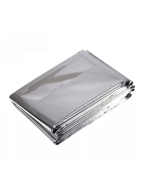 Patura izoterma aluminiu 210x130cm, argintie, camping, supravietuire