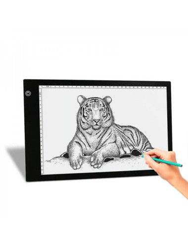 Tableta LED A4 pentru desenat / trasat, proiectare lumina pentru a copia desene, dimabil 3 nivele, protectie ochi, rigla lateral