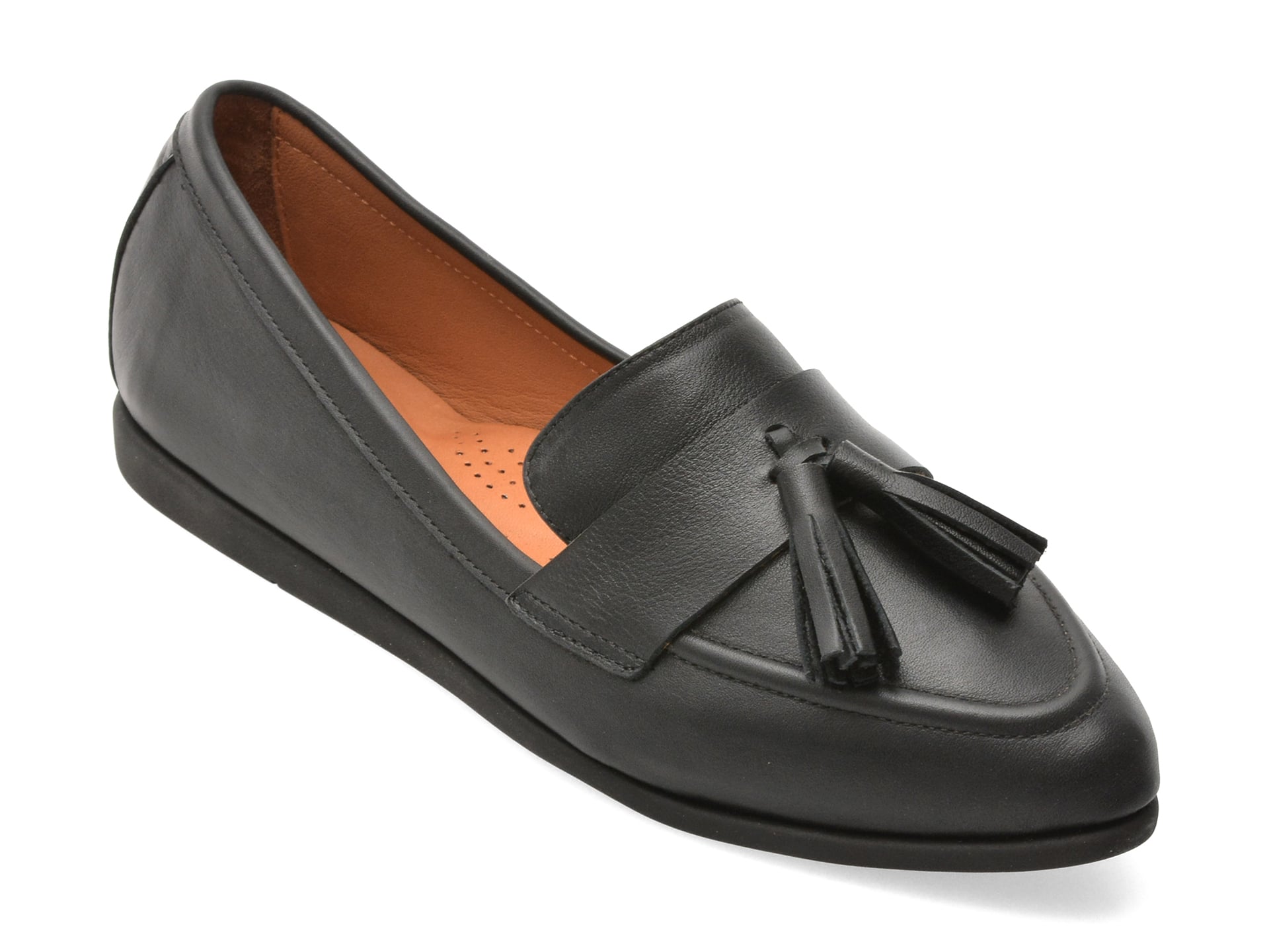 Mocasini IMAGE negri, 261002, din piele naturala