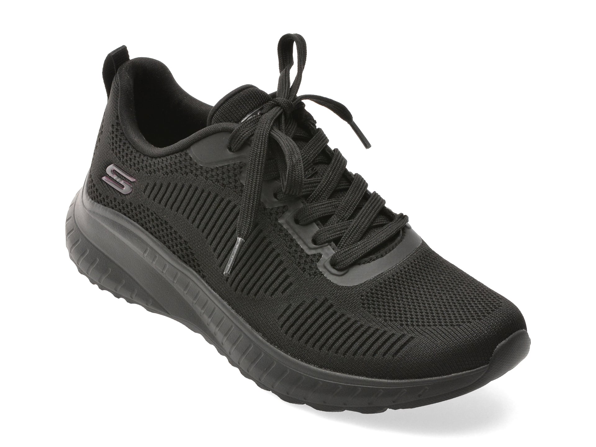 Pantofi sport SKECHERS negri, BOBS SQUAD CHAOS, din material textil