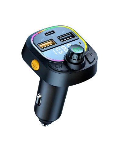 Modulator FM Car Kit Bluetooth HandsFree Krassus, FastCharge 3.1A, USB-C PD25W, Mp3 Player, lumina ambientala
