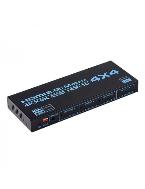 Switch HDMI 2.0b HDCP 2.2 MATRIX 4k 60Hz, 4in 4out, 18Gbps, EDID, cu telecomanda IR