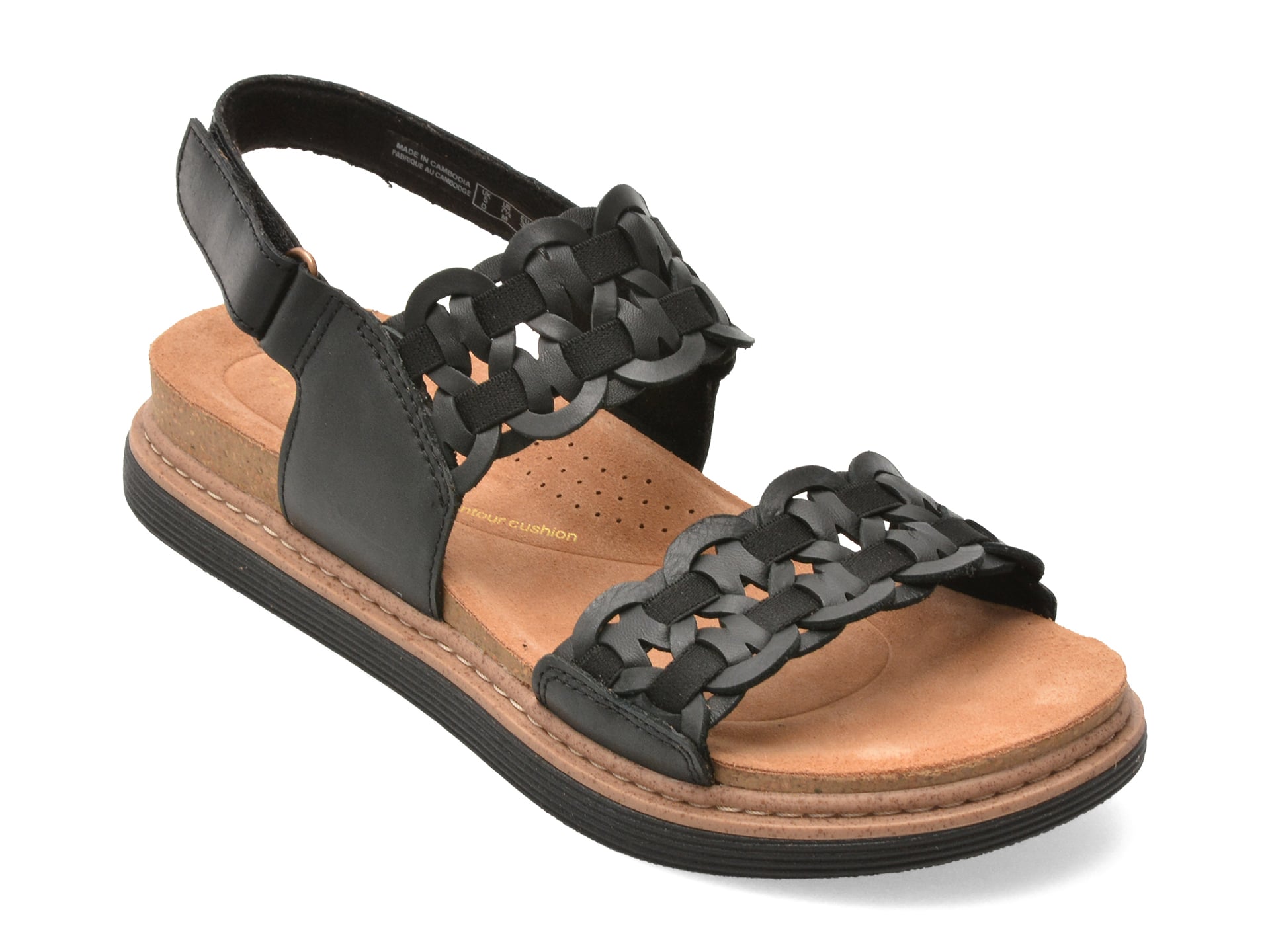 Sandale CLARKS negre, ARWELL GLIDE, din piele naturala