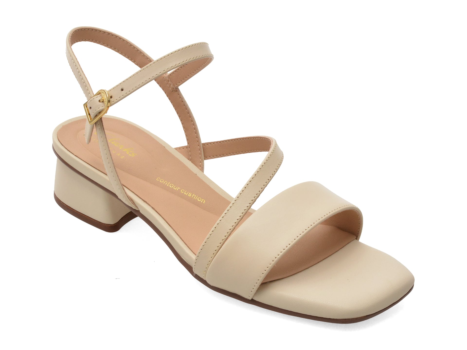 Sandale CLARKS bej, SERINA 35 STRAP, din piele naturala