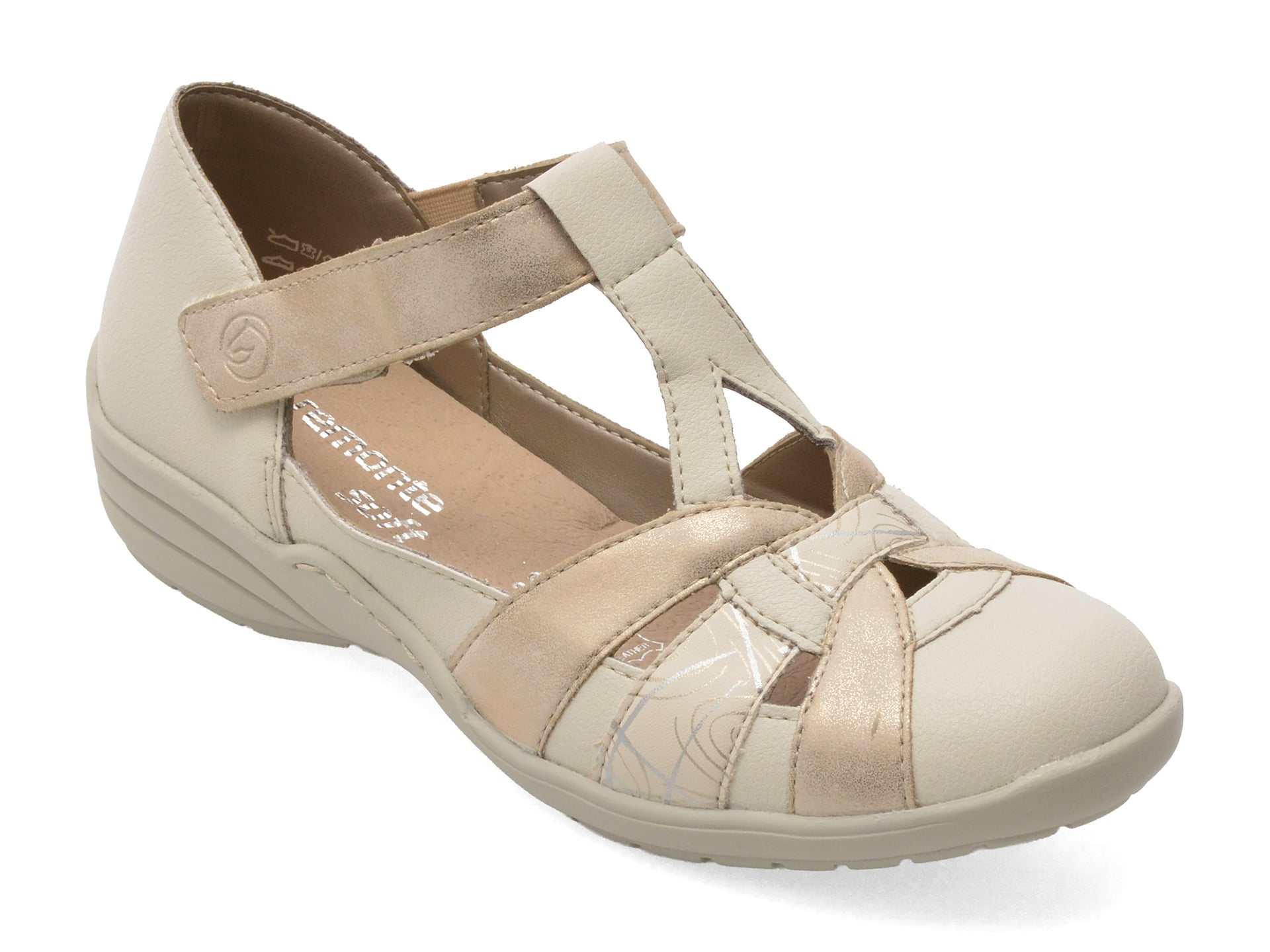 Pantofi REMONTE bej, R7601, din piele naturala