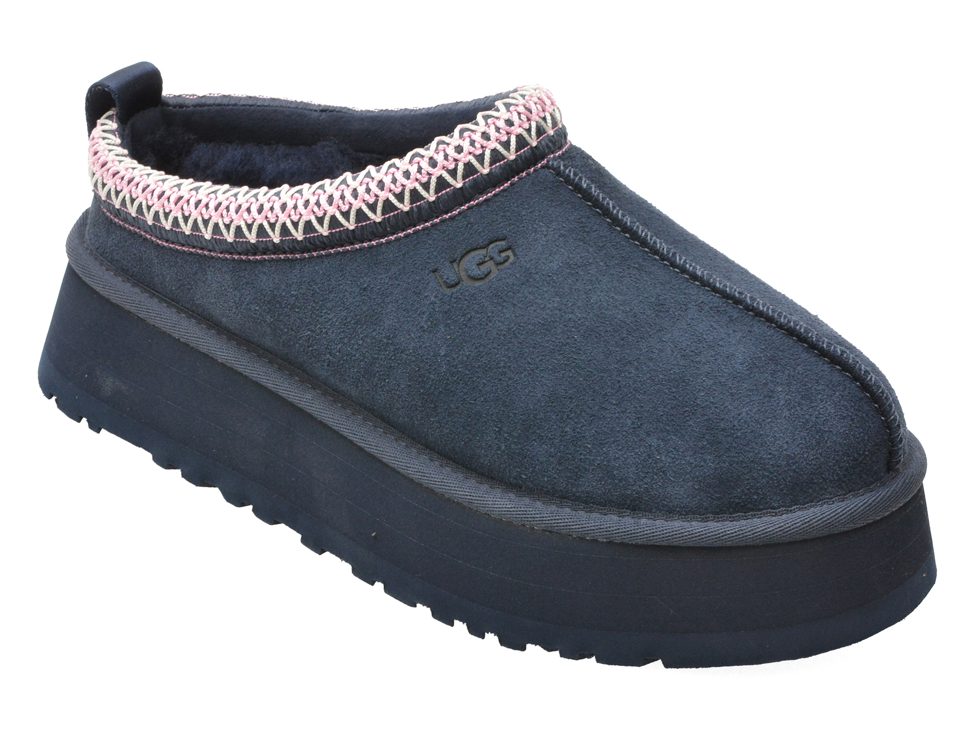 Papuci UGG bleumarin, TAZZ II, din piele intoarsa