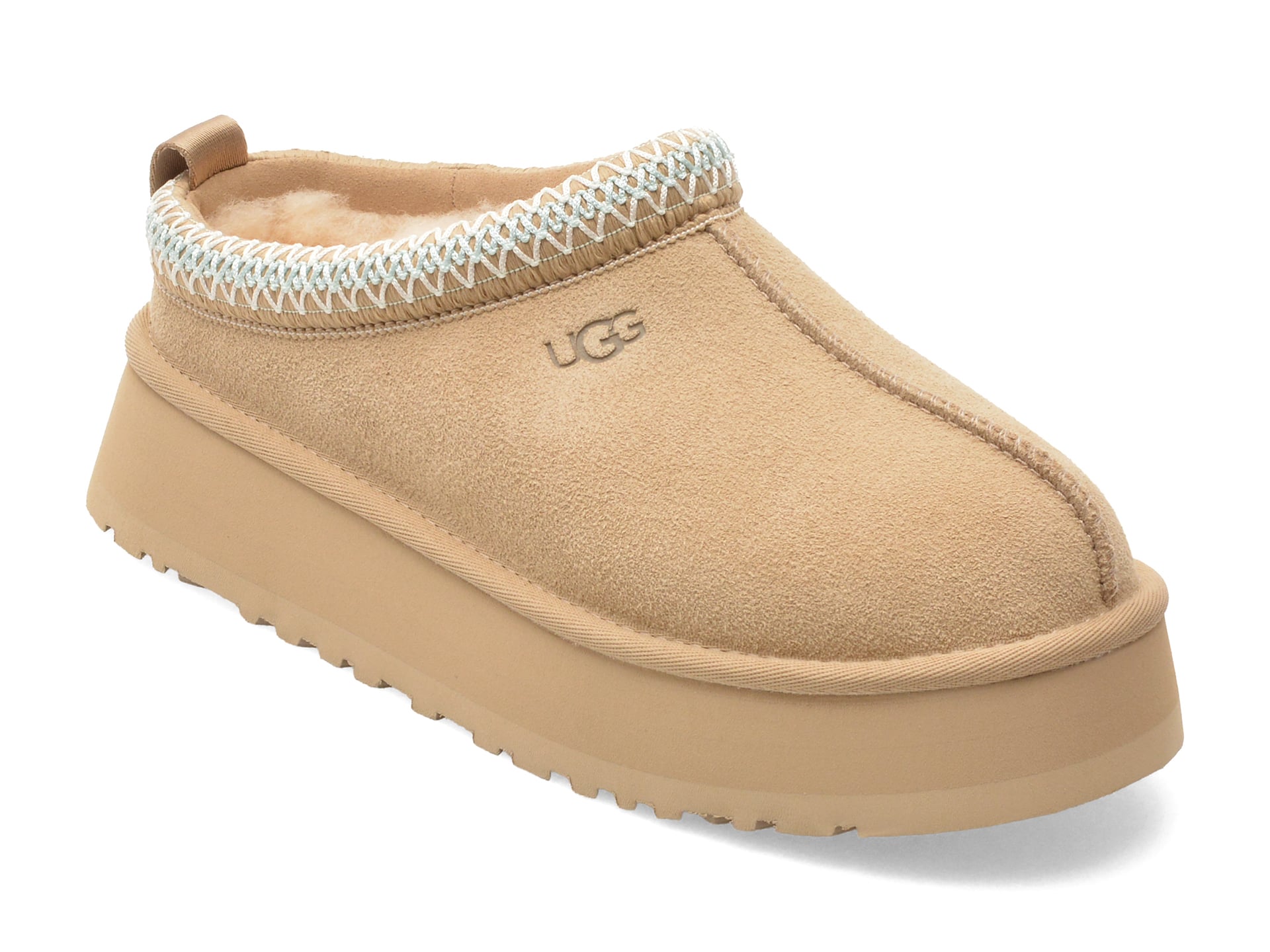 Papuci UGG gri, TAZZ II, din piele intoarsa