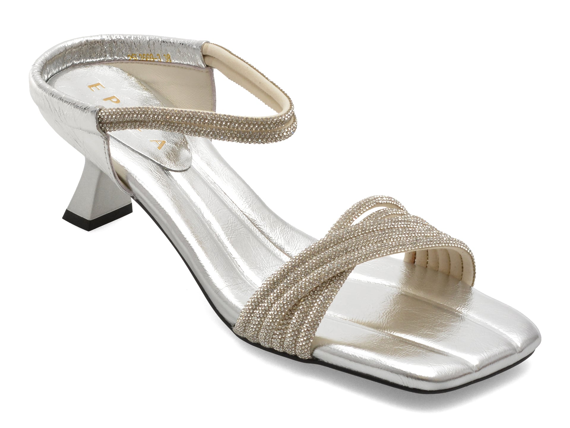 Sandale EPICA argintii, 3569, din material textil