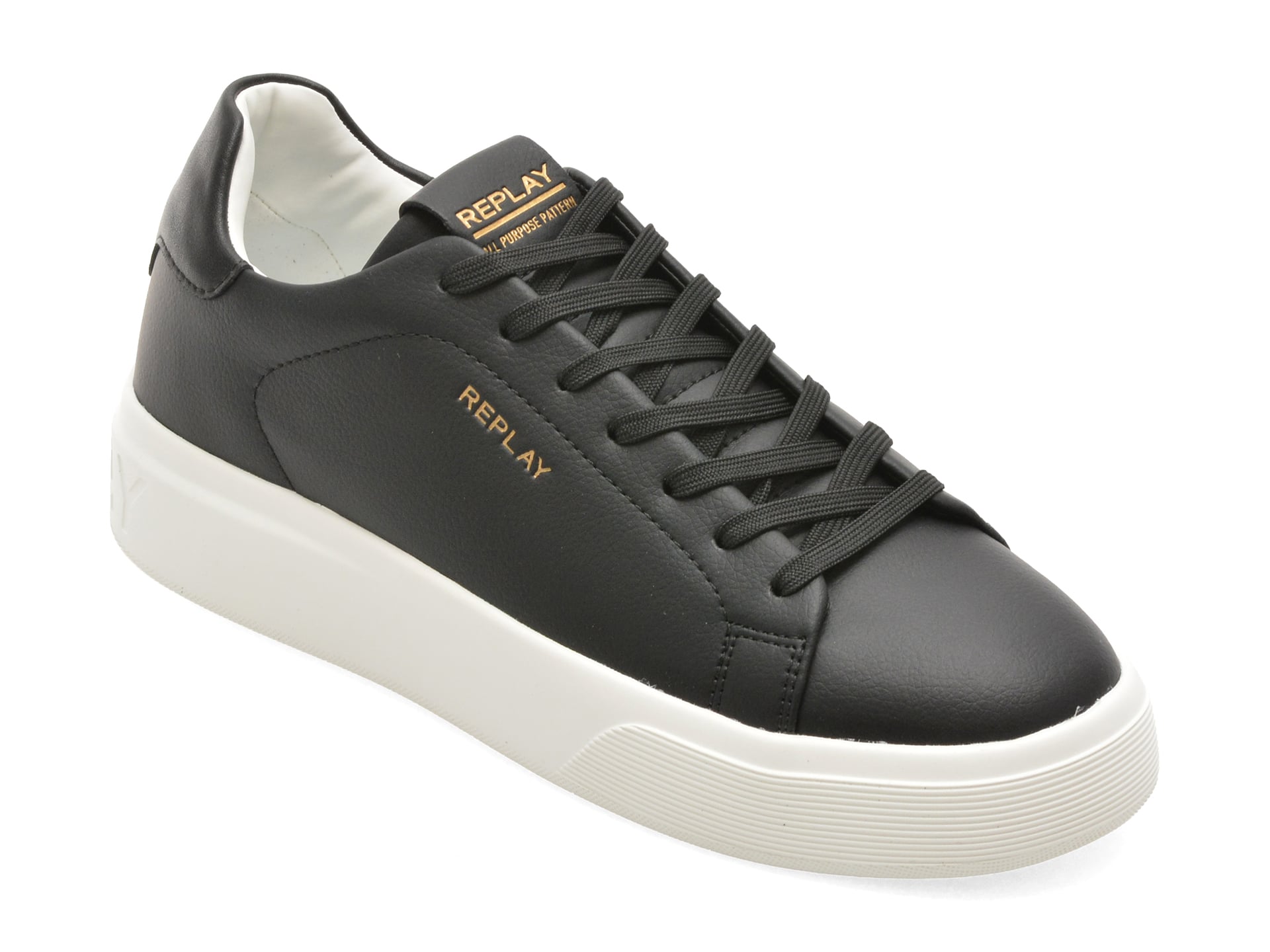 Pantofi sport REPLAY negri, MZ7O05L, din piele naturala