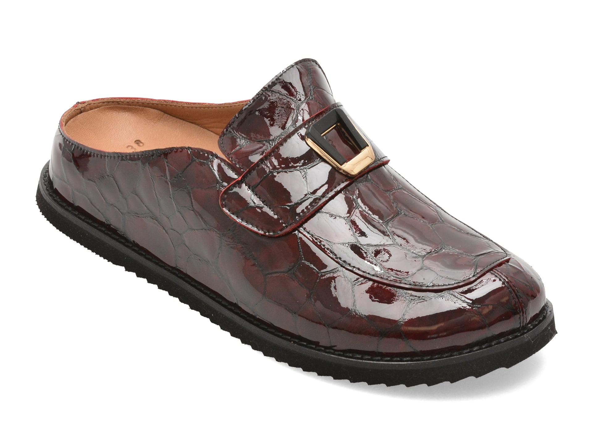 Papuci EPICA visinii, 1001303, din piele naturala lacuita