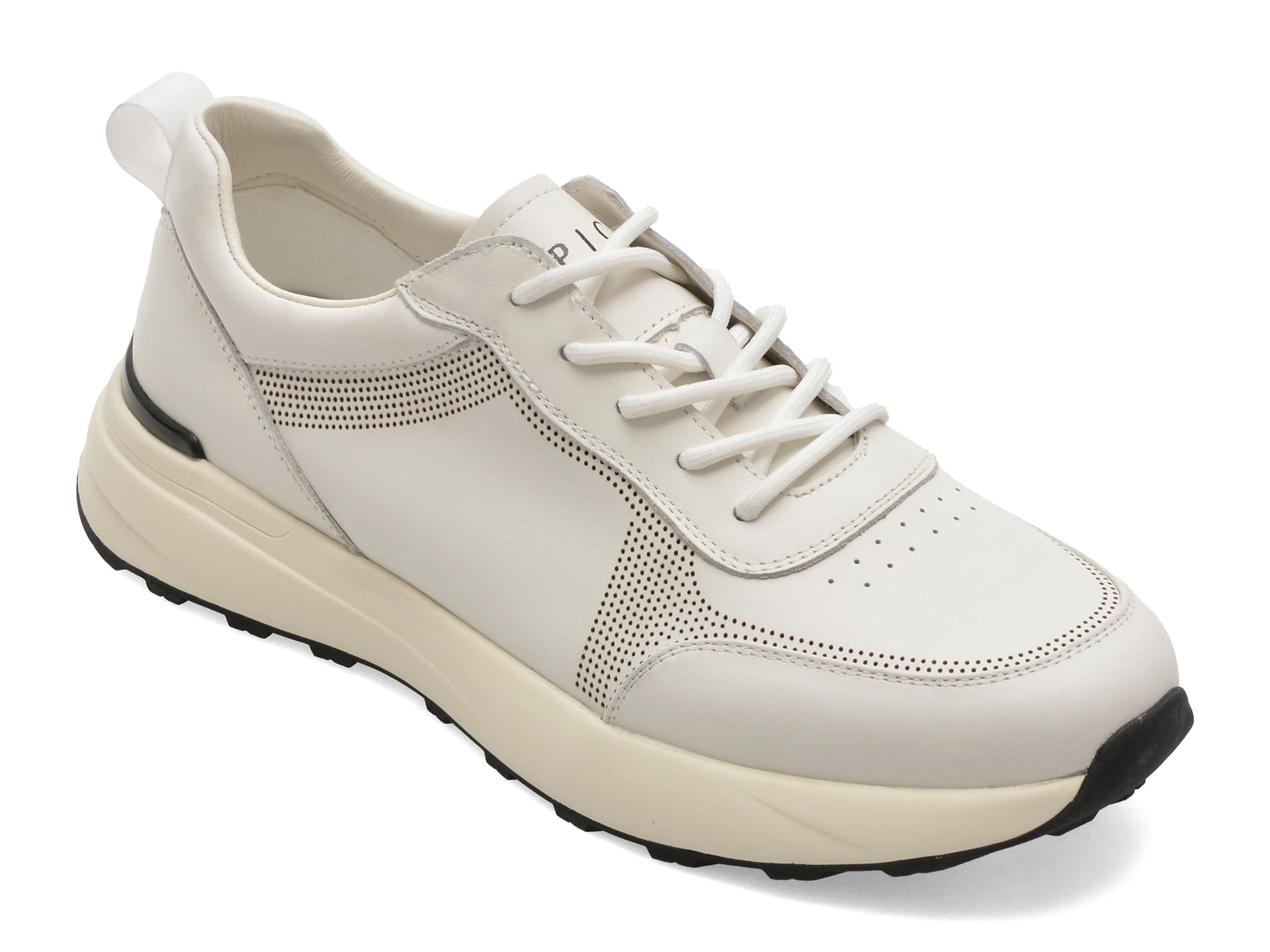 Pantofi sport EPICA albi, 63026, din piele naturala