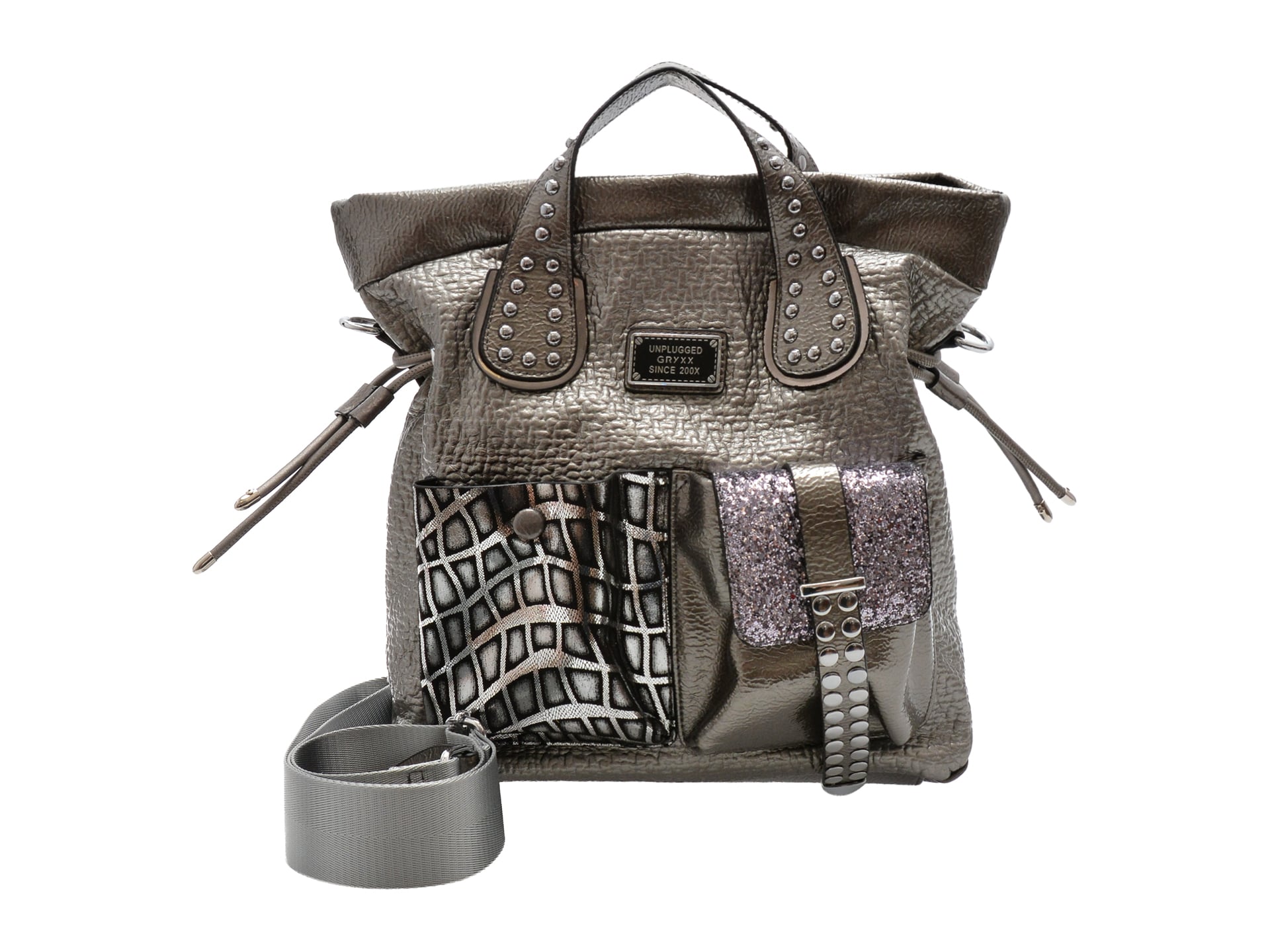 Geanta GRYXX gri, 6381, din piele ecologica