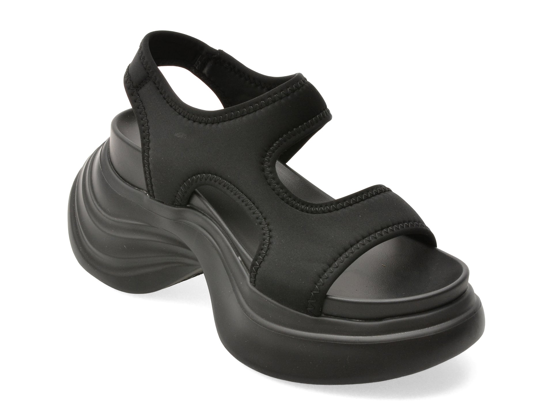 Sandale GRYXX negre, 6007, din material textil