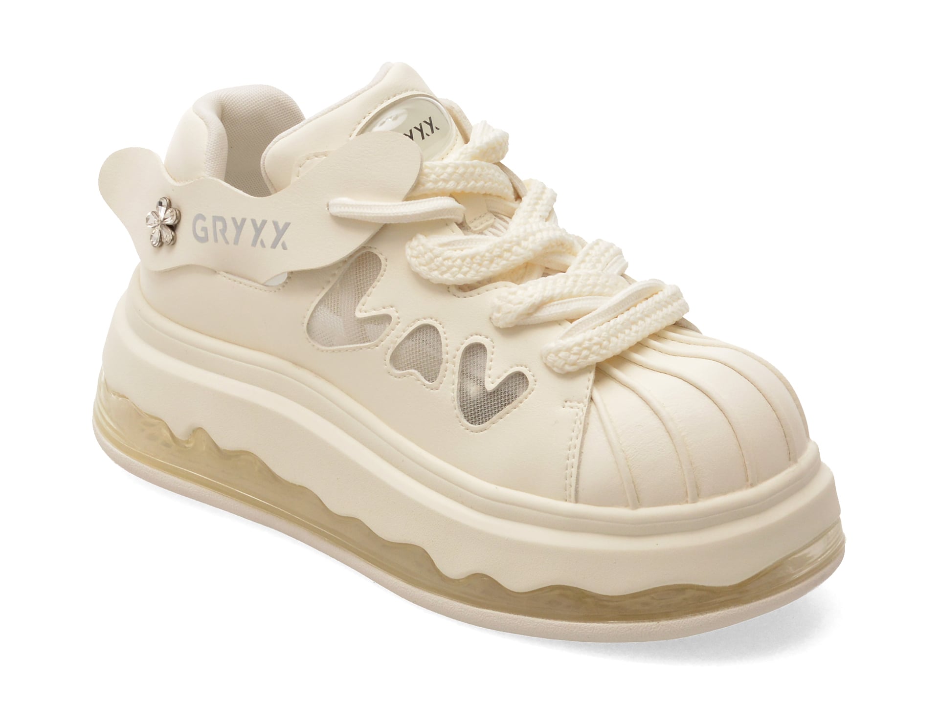 Pantofi sport GRYXX albi, 55177, din piele naturala