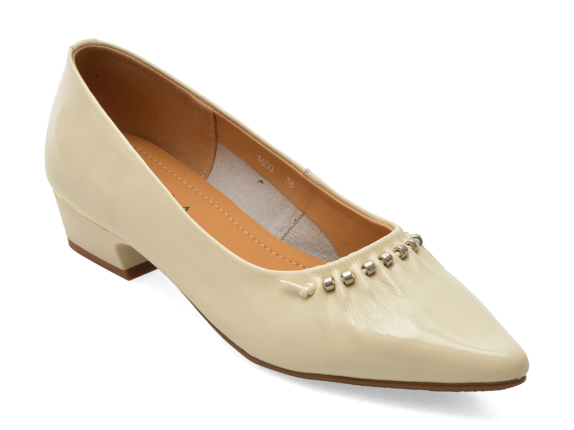 Pantofi eleganti EPICA bej, 1600, din piele naturala lacuita