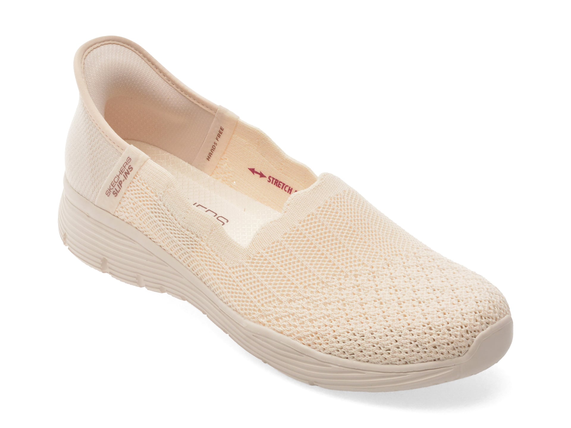 Pantofi sport SKECHERS albi, SEAGER, din material textil