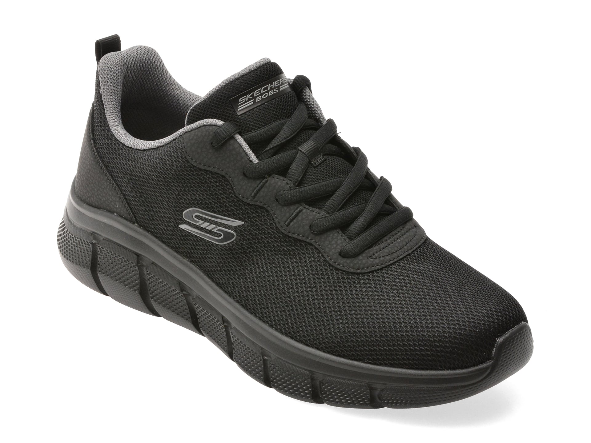 Pantofi sport SKECHERS negri, BOBS B FLEX, din material textil