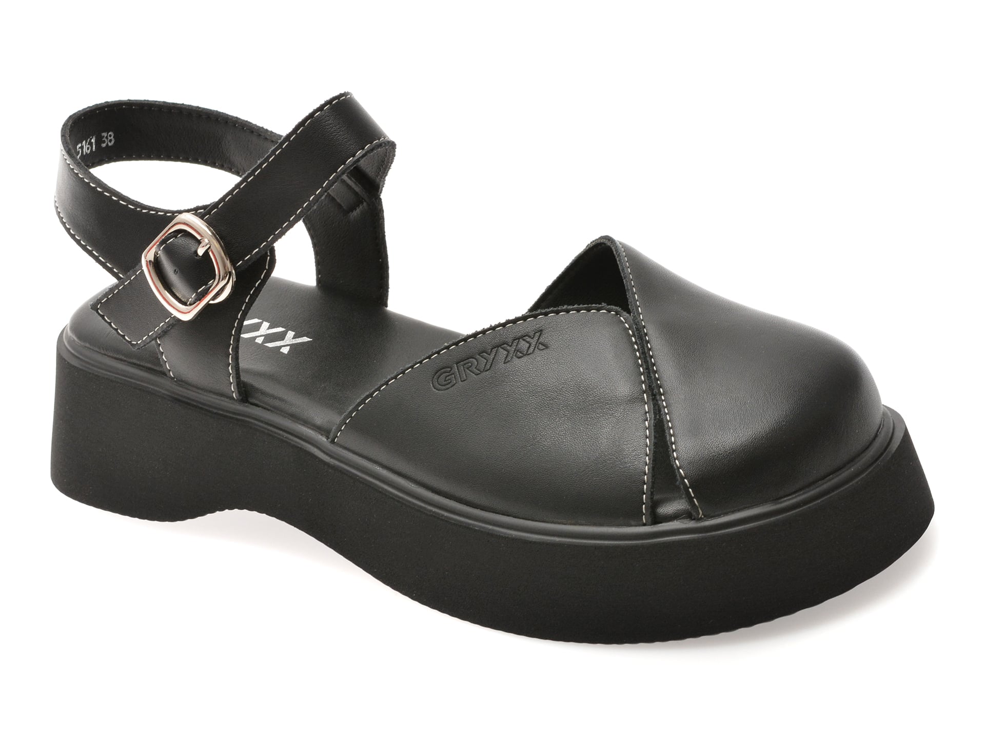 Pantofi GRYXX negri, 5161, din piele naturala