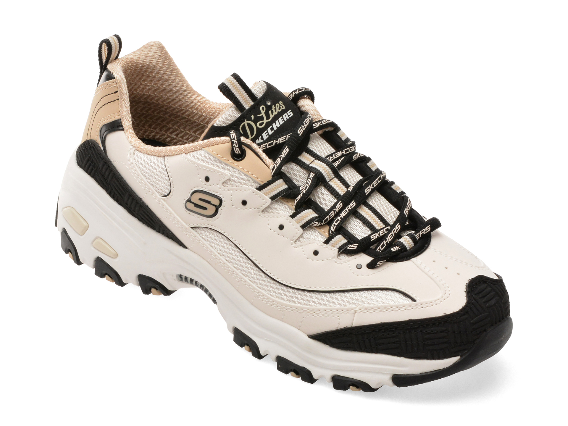 Pantofi sport SKECHERS bej, D LITES, din piele ecologica