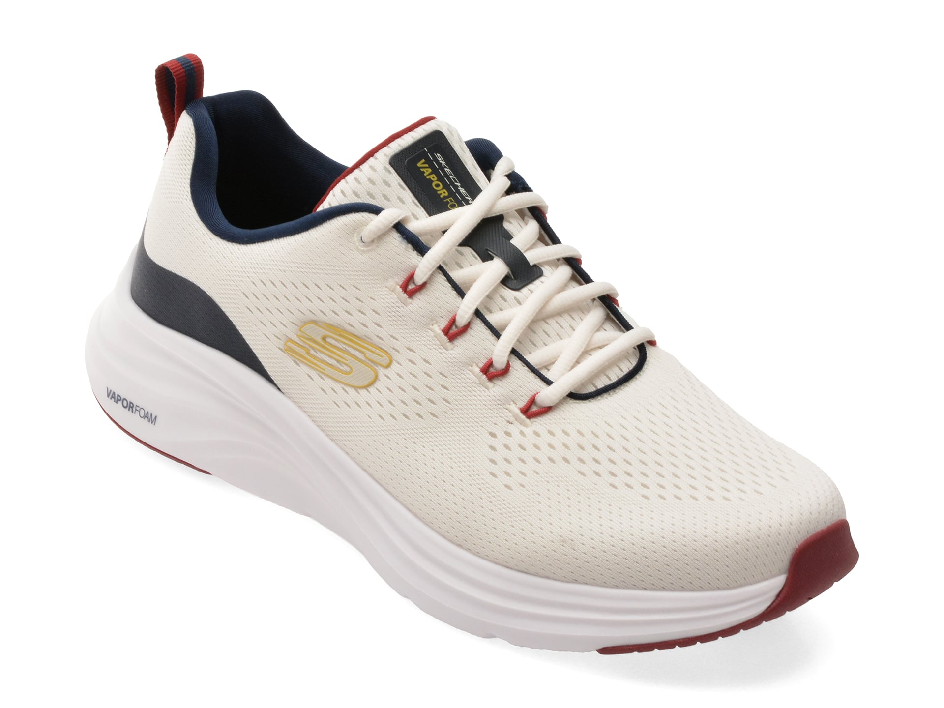 Pantofi sport SKECHERS albi, VAPOR FOAM, din material textil