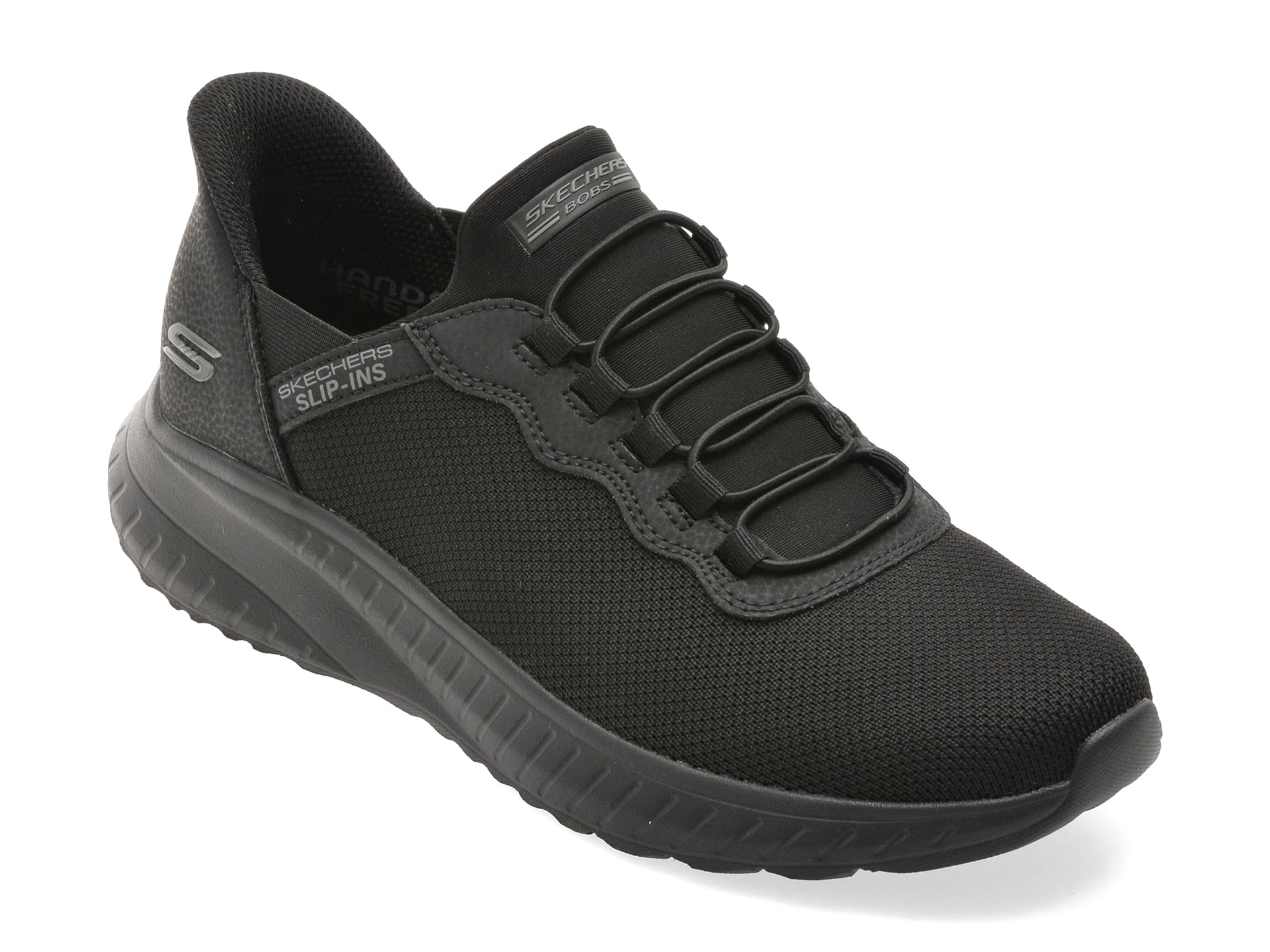 Pantofi sport SKECHERS negri, BOBS SQUAD CHAOS, din material textil