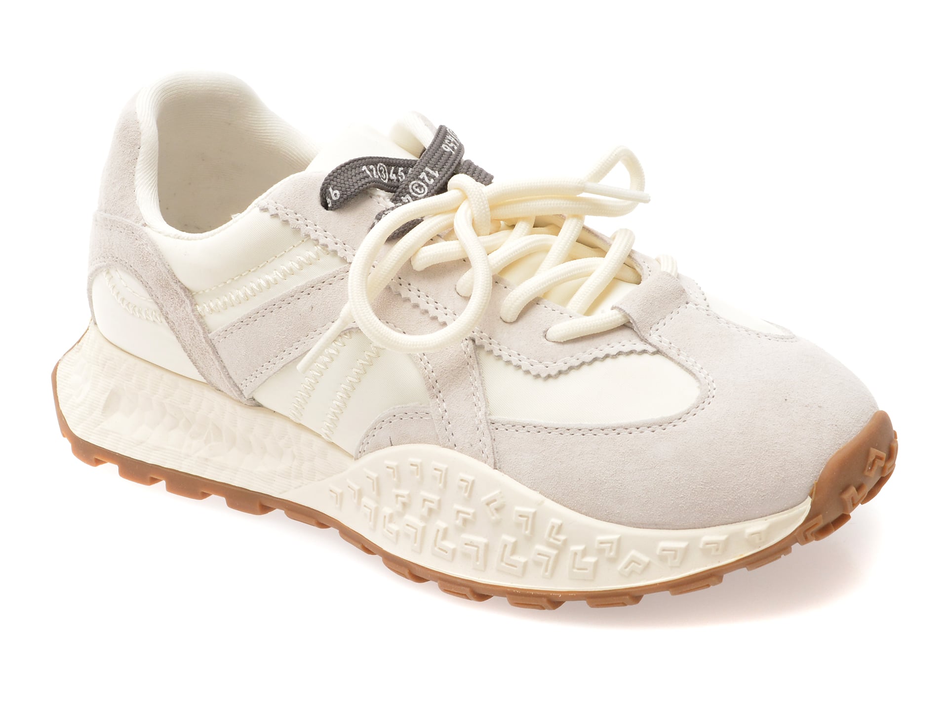 Pantofi sport FLAVIA PASSINI albi, 6677, din material textil si piele naturala