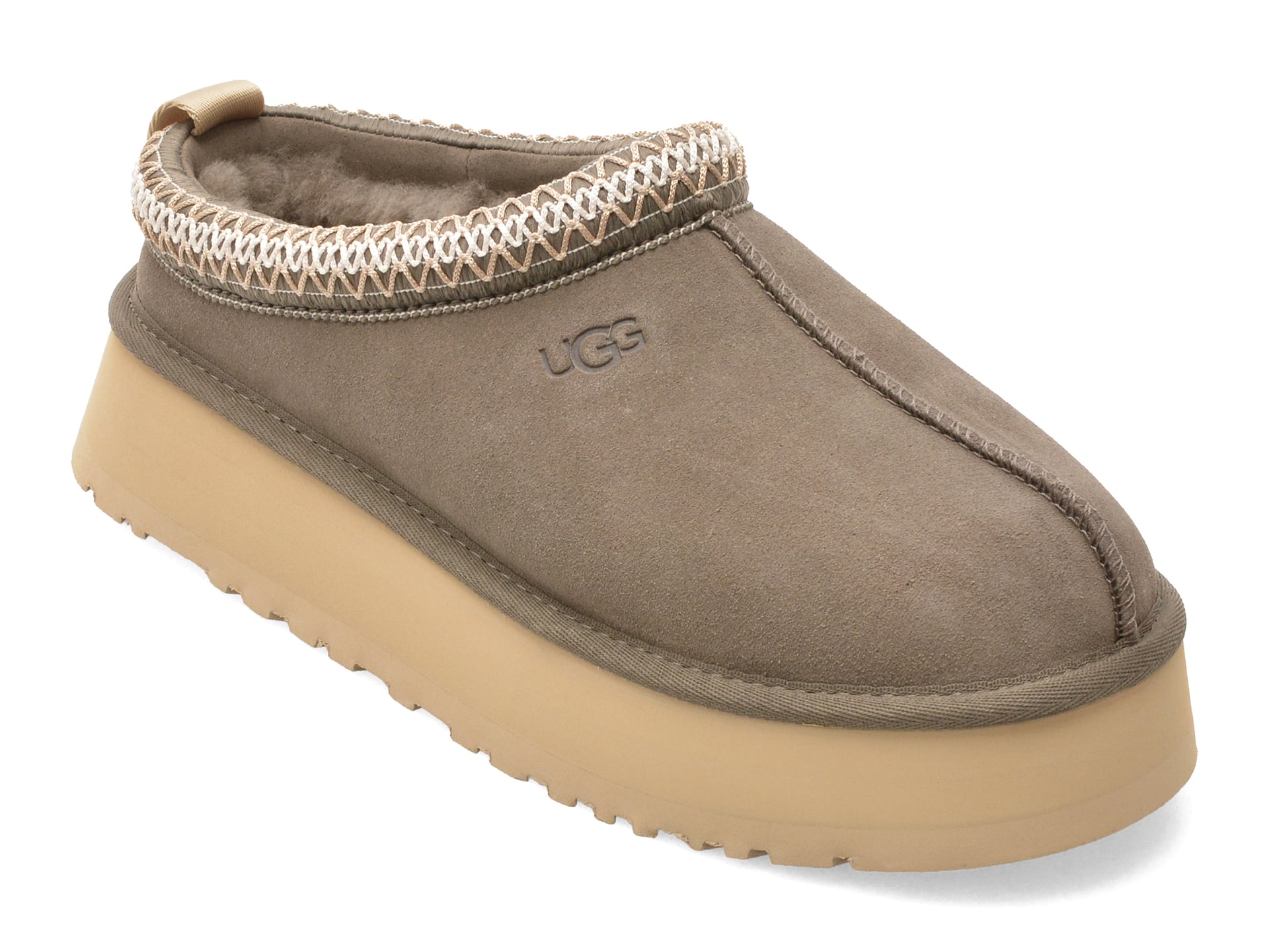 Papuci UGG verzi, TAZZ II, din piele intoarsa