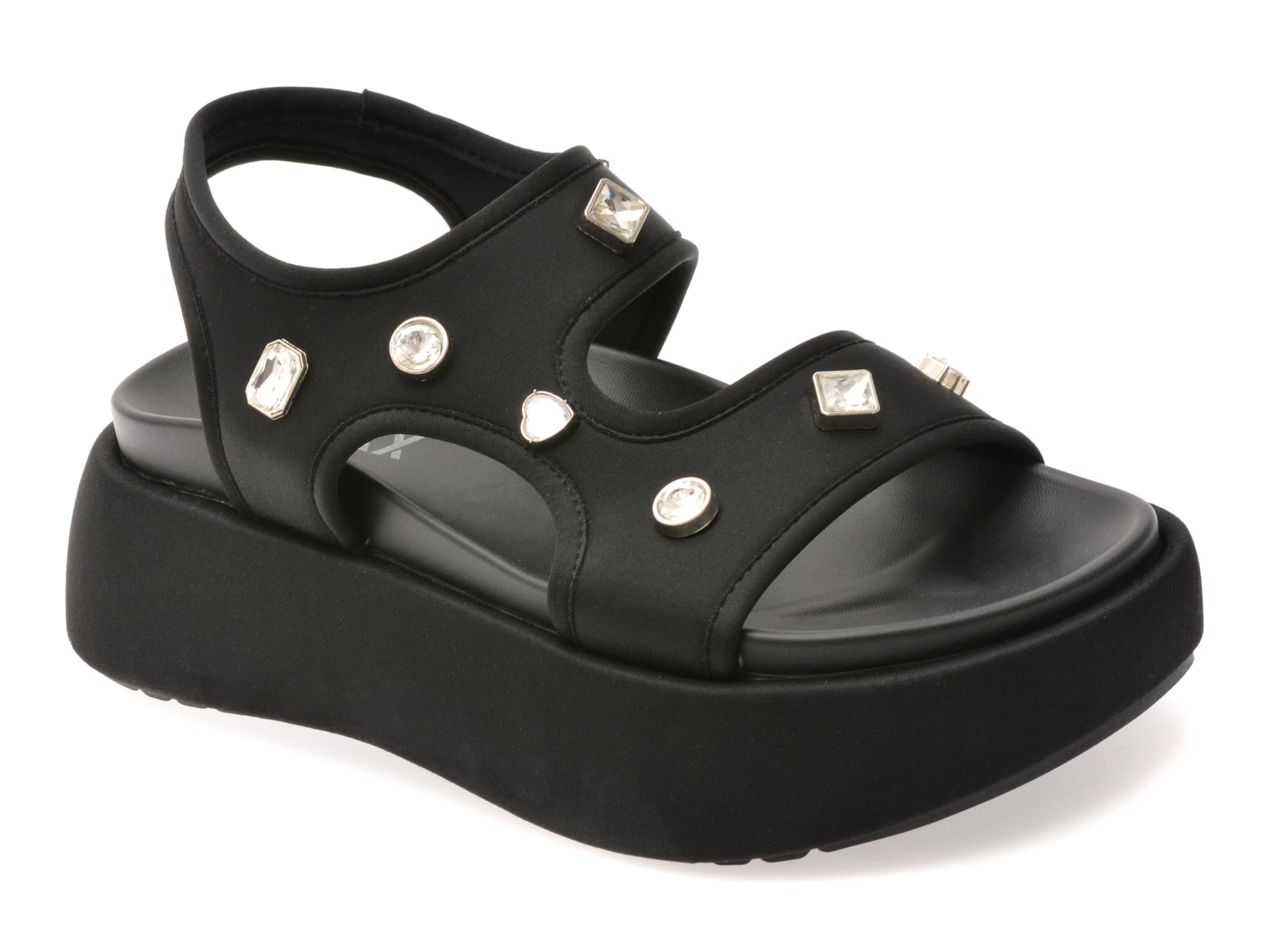 Sandale GRYXX negre, A55, din material textil