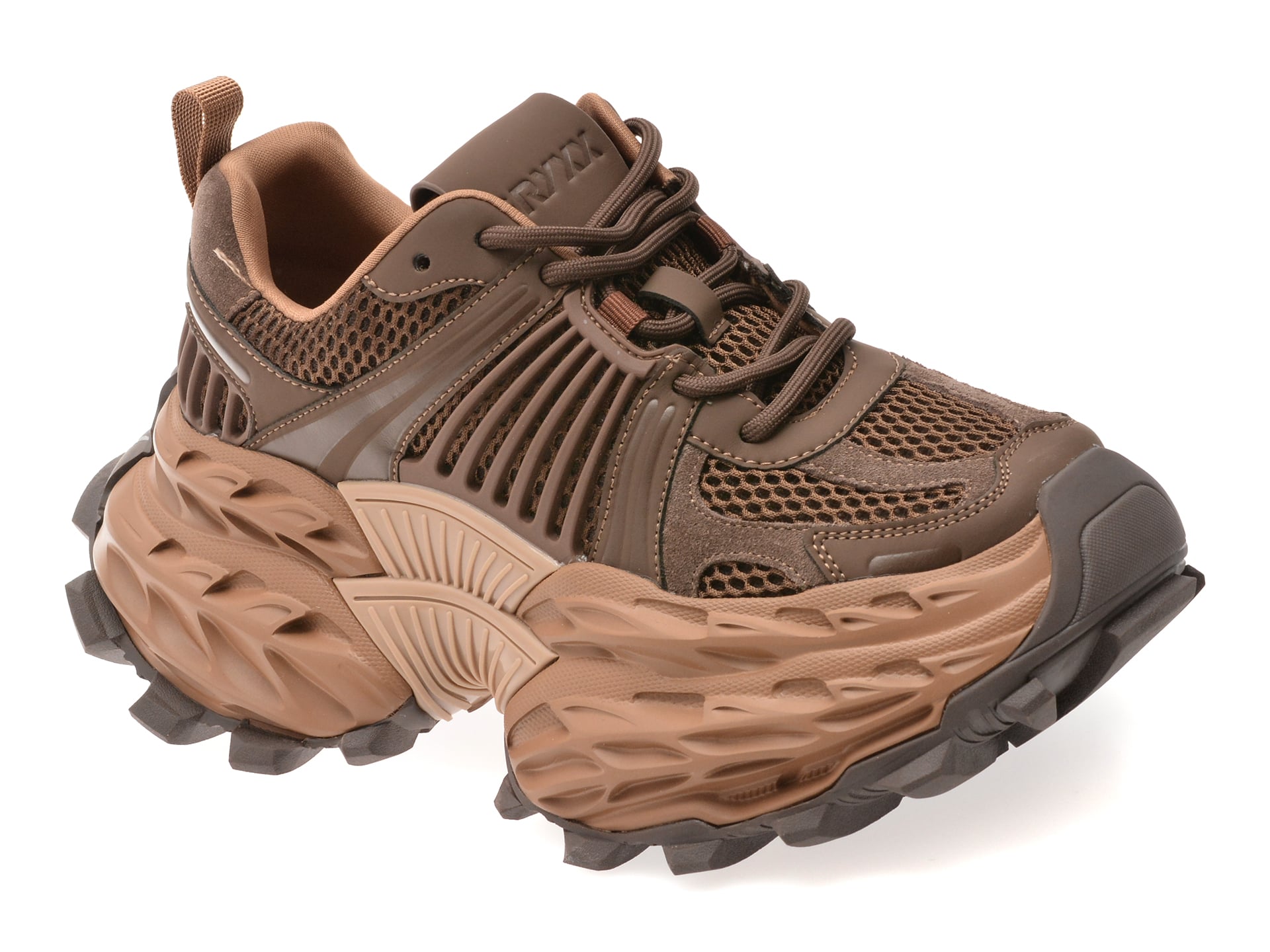 Pantofi sport GRYXX maro, 8951A, din material textil si piele naturala