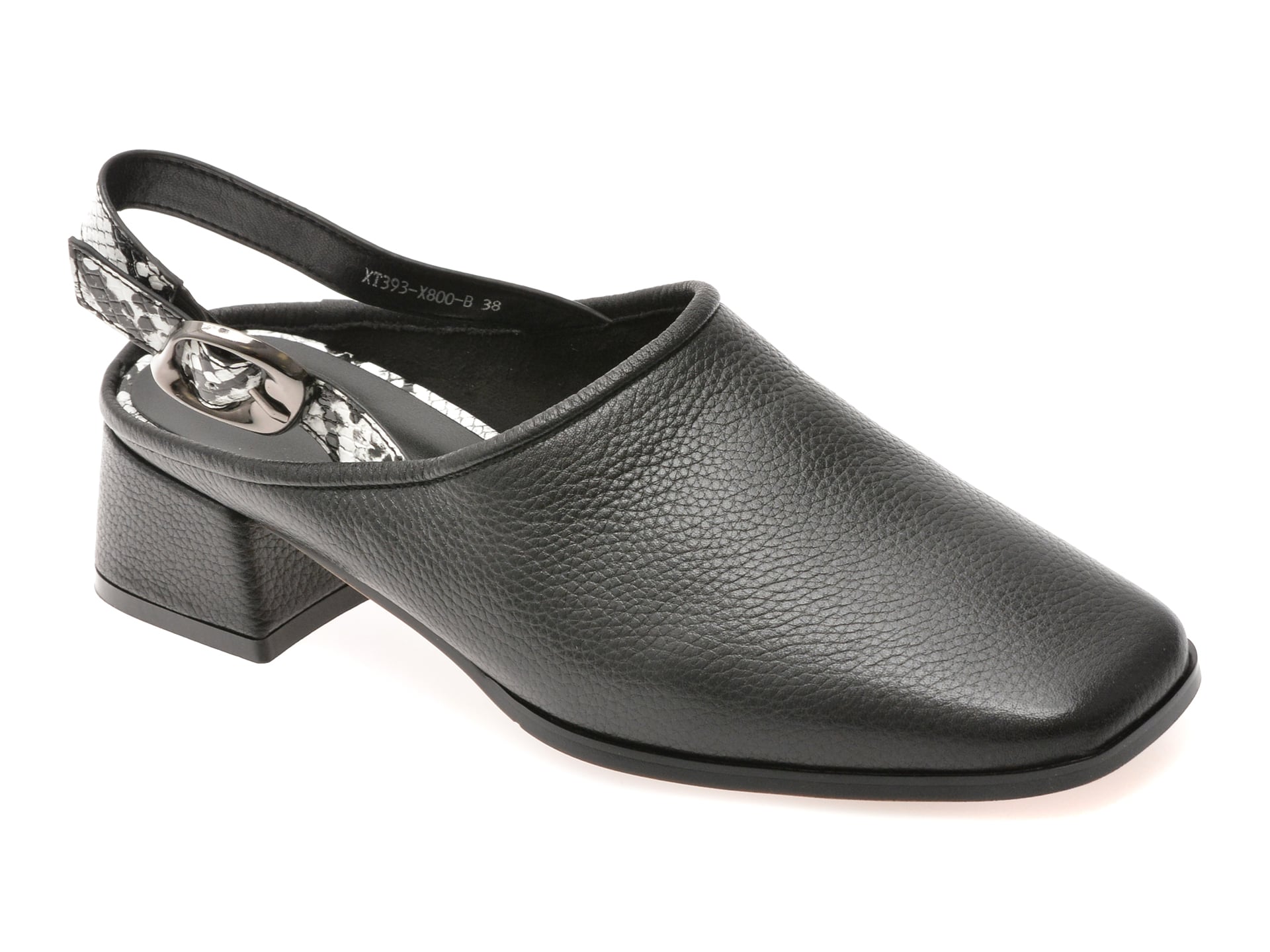 Pantofi EPICA negri, XT393, din piele naturala