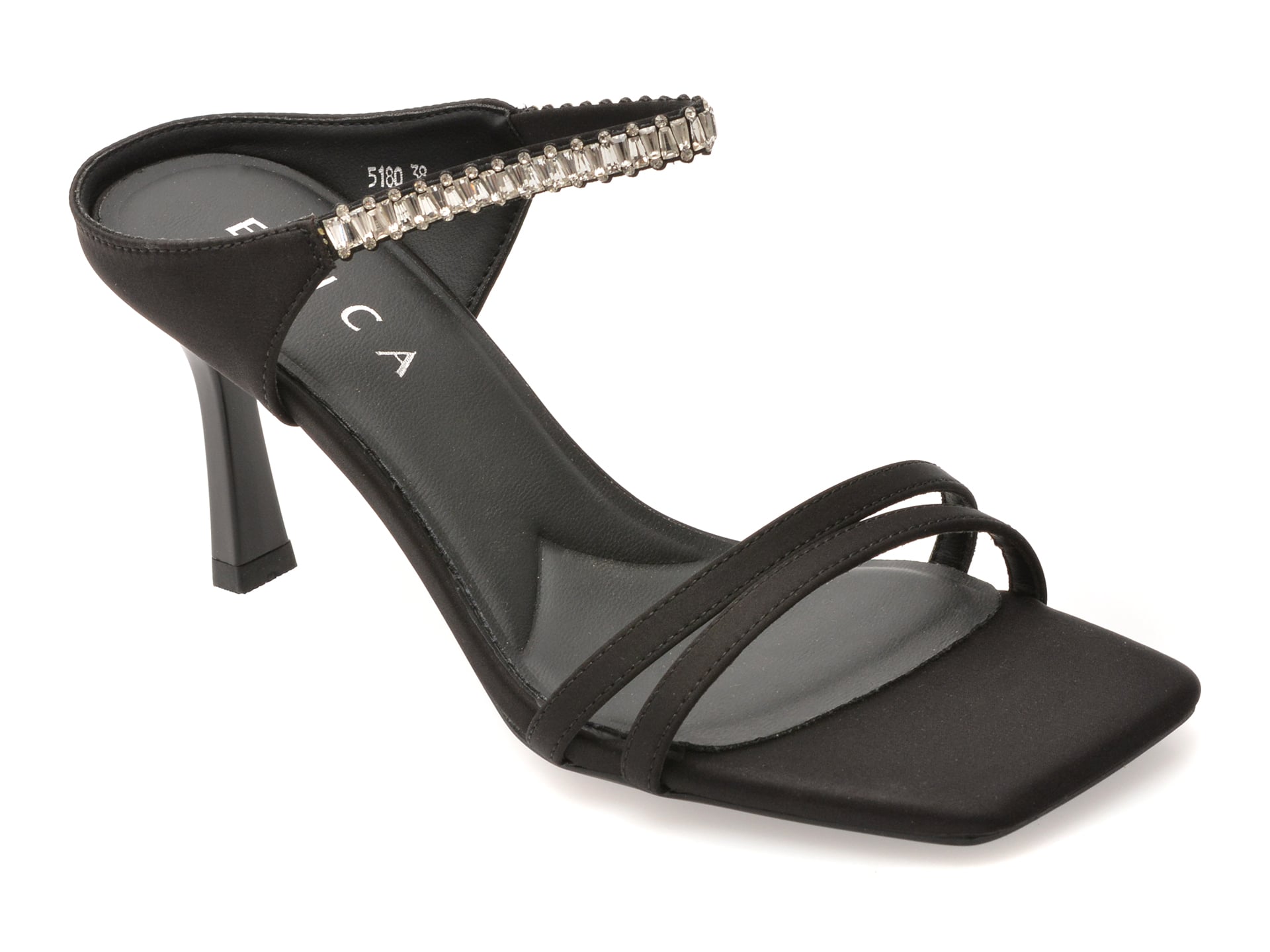 Papuci EPICA negri, 5180, din material textil