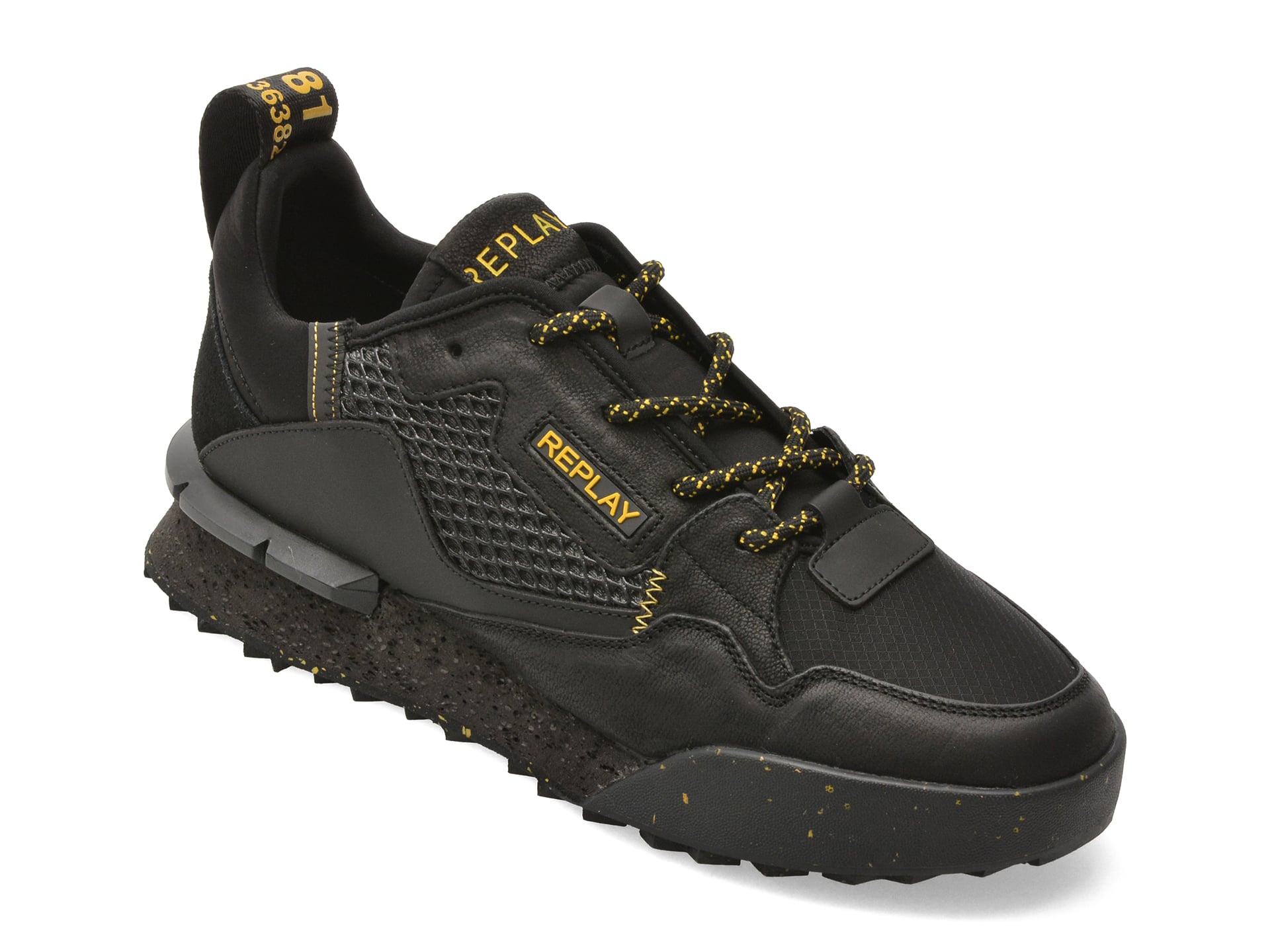 Pantofi sport REPLAY negri, MS1P75L, din piele naturala